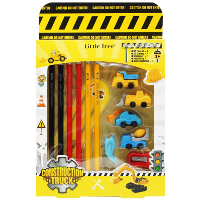 Bộ Dụng Cụ Học Tập Xe Công Trình Construction Truck - Little Tree GP8021-E (13 Chi Tiết)