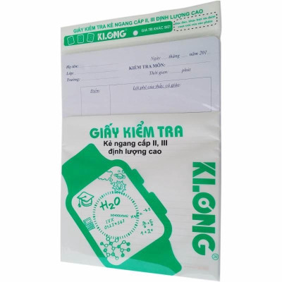 Giấy kiểm tra cấp II, III B5 50 tờ đơn 70/92; MS: 278
