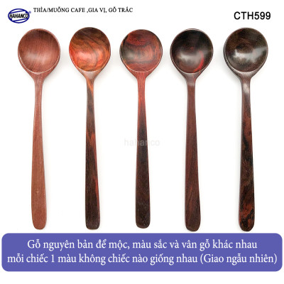 Thìa Muỗng Tròn Gỗ Trắc Cẩm Cỡ Lớn Phong Cách Hàn Quốc - CTH599
