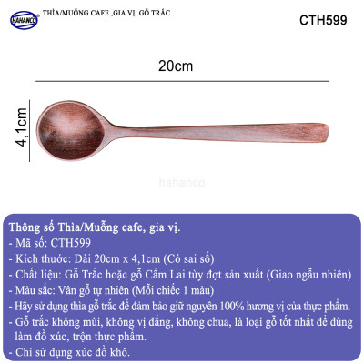 Thìa Muỗng Tròn Gỗ Trắc Cẩm Cỡ Lớn Phong Cách Hàn Quốc - CTH599
