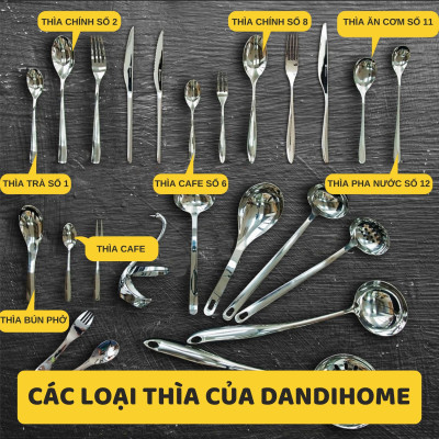 Bộ 6 thìa muỗng inox 304 DandiHome 2020 cao cấp, sang trọng, tinh tế