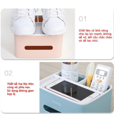 Hộp để giấy ăn để đồ dùng trên bàn Shop giao mầu  ngẫu nhiên