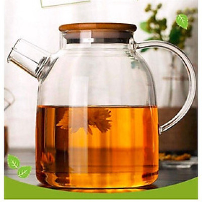 Bình pha trà thuỷ tinh nắp gỗ 1600ml