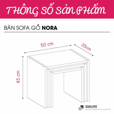 Bàn sofa gỗ MDF cao cấp thiết kế đa dạng SMLIFE Nora
