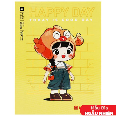 Tập Class Happy Day - 4 Ô Ly Vuông - 96 Trang 58gsm - Hồng Hà 0350 (Mẫu Bìa Giao Ngẫu Nhiên)