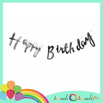 Dây chữ Happy Birthday trang trí sinh nhật màu ánh kim