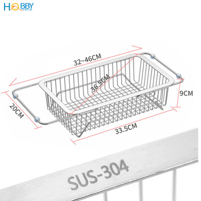 Khay đựng chén đĩa gác bồn rửa chén co giãn inox 304 Hobby home decor KDC5