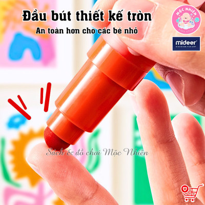 Bút Lông Màu Nước Round-tip Washable Marker, Bút Chấm Màu Đồ Dùng Học Tập Cho Bé - Mideer