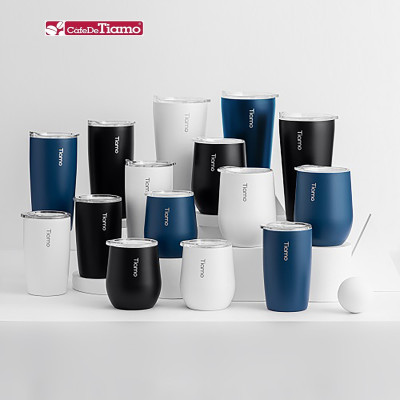 Ly cà phê trà inox phủ sứ chân không Tiamo 250ml