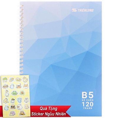 Sổ Lò Xo B5 Caro 120 Trang 100gsm - Thiên Long MB-016