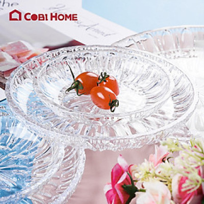 Khay trái cây nhựa JB vân gợn sóng - Trong suốt - Cobihome