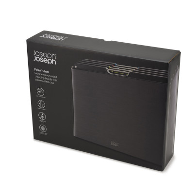 Joseph Joseph - Bộ thớt cao cấp Folio Steel 4-piece Chopping Board Set Black 001204