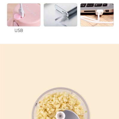 Máy xay tỏi, xay thức ăn mini bằng pin qua cổng usb
