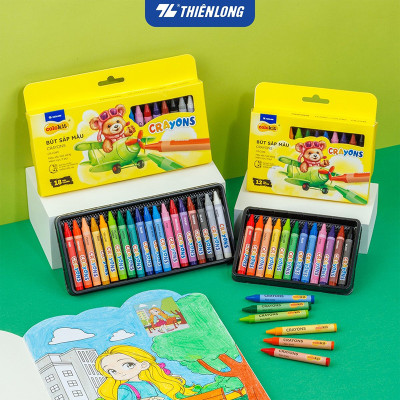 Bút sáp 12/18 màu Thiên Long Colokit - Màu sắc tươi sáng Phủ đều màu Bền màu CR-C048 ; CR-C049