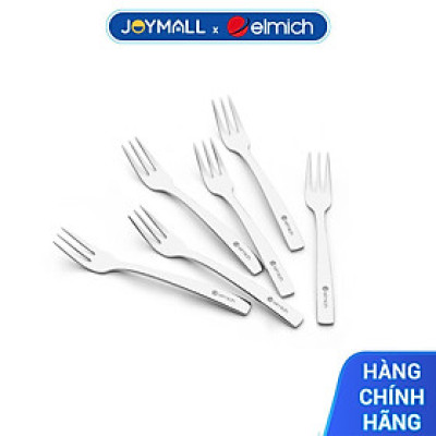 Bộ 6 dĩa tráng miệng Elmich EL0002D128, Hàng chính hãng, thép không gỉ 304 cao cấp - JoyMall
