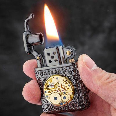 Vỏ Hột Quẹt Bật Lửa Xăng ZORRO Z506-638 Họa Tiết Hoa Văn Cỗ Máy Đẹp Độc Lạ - Dùng Xăng Bấc Đá