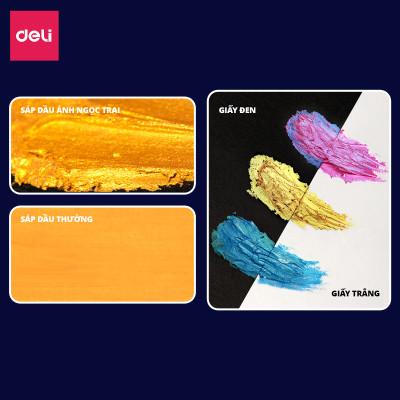 Bút Sáp Dầu Nhũ Cao Cấp Siêu Mịn Deli Màu Tươi An Toàn Cho Học Sinh Họa Sĩ Chuyên Nghiệp Sơn Dầu