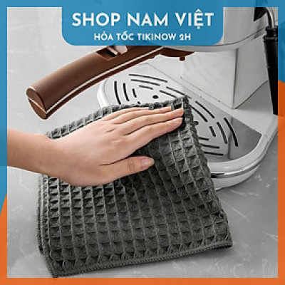 Khăn Vải Cotton Waffle Lau Bếp, Máy Pha Cà Phê, Vật Dụng Quý