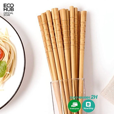 Đôi đũa tre tự nhiên ECOHUB dài 24cm (Bamboo Chopsticks)| EH069