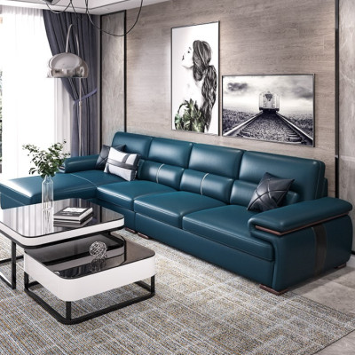 Sofa da góc L tựa lưng cao cấp Tundo HDCT-07