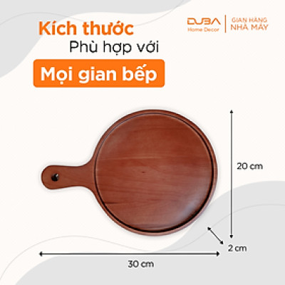 Khay gỗ tròn, thớt có tay cầm, khay gỗ lớn đựng đồ ăn màu óc chó hàng Master Chef - đạt tiêu chuẩn xuất Mỹ