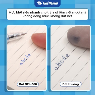 Bút gel Quick Dry Thiên Long GEL-066 - Premium Tip - Vật liệu tái chế