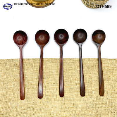 Thìa Muỗng Tròn Gỗ Trắc Cẩm Cỡ Lớn Phong Cách Hàn Quốc - CTH599