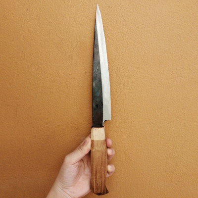  Dao Nhà Bếp, Dao Làm Cá Dáng Nhật, Cán Tròn Vàng,Cán Gỗ Lim Cao Cấp