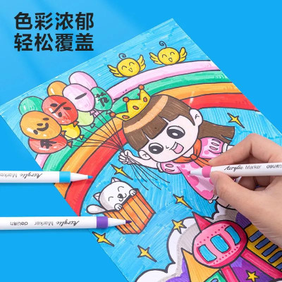 Hộp 12 Bút Lông Màu Acrylic Markers - Deli HM108-12