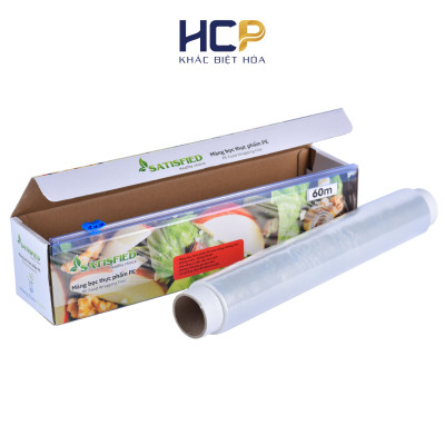 Hộp Màng Bọc Thực Phẩm PE SATIS 30cm x 60m Không Chứa Chất Phụ Gia Gây Hại Sức Khỏe Dùng Được Cho Lò Vi Sóng