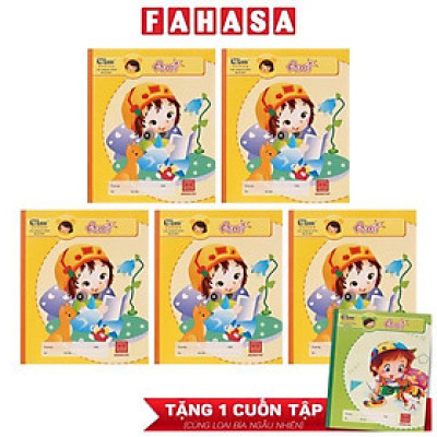 Lốc 5 Vở Class Ami - 4 Ô Ly 96 Trang ĐL 100g/m2 - Hồng Hà 0371 (Mẫu Bìa Giao Ngẫu Nhiên) - Tặng Kèm 1 Cuốn Cùng Loại
