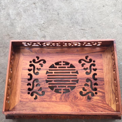 Khay trà ,chè, trang trí bàn uống nước ,tiếp khách bằng gỗ hương đẹp long lanh kt 43×33×14cm