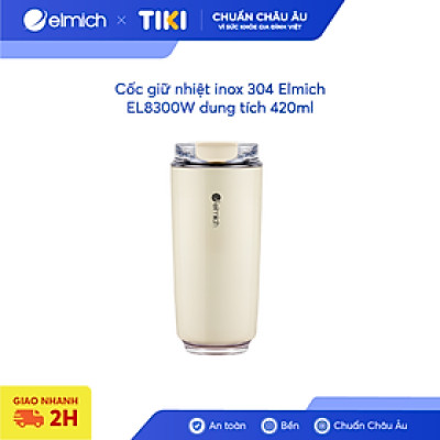 Cốc giữ nhiệt inox 304 Elmich EL8300W dung tích 420ml