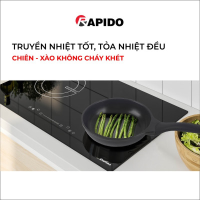 Chảo từ Rapido size 20 đáy phẳng Teflon RP20-RF chống dính, giữ nhiệt - Hàng chính hãng
