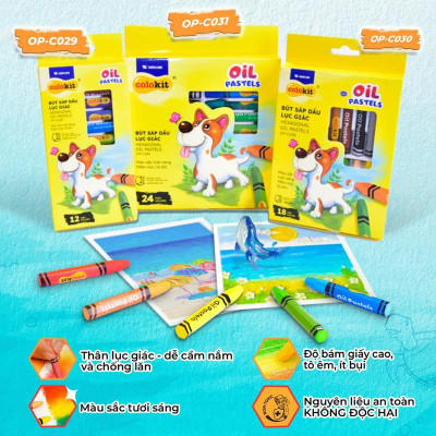 Hộp 18 Bút Sáp Dầu Lục Giác Hexagonal Oil Pastels - Colokit OP-C030