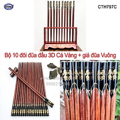 Bộ đũa thờ 10 đôi đũa Cẩm đầu 3D PHONG THỦY - Giá trị Tâm linh - truyền thống văn hóa Việt