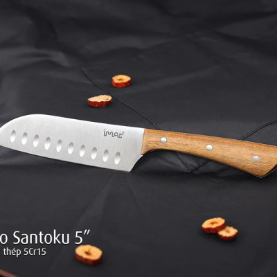 Bộ 5 dao thép không gỉ cán gỗ iMat