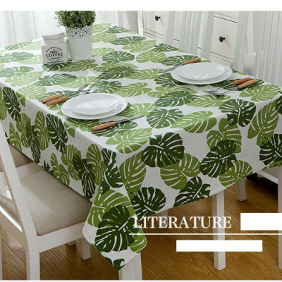 Khăn trải bàn canvas lá tropical - khăn trải bàn nhà hàng - phòng khách - phòng ăn KB36(140x180cm)
