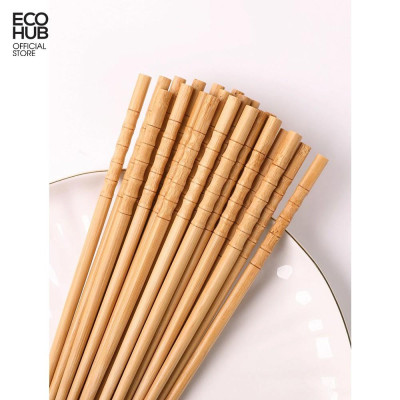 Đôi đũa tre tự nhiên ECOHUB dài 24cm (Bamboo Chopsticks)| EH069