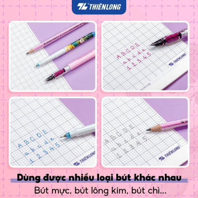 Tập học sinh 96 trang 5 ô ly vuông 2mm chấm kẻ 2/3 100gsm NB-118 Thiên Long - Mẫu ngẫu nhiên