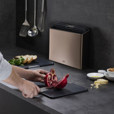 Joseph Joseph - Bộ thớt cao cấp Folio Steel 4-piece Chopping Board Set Rose-Gold 001211