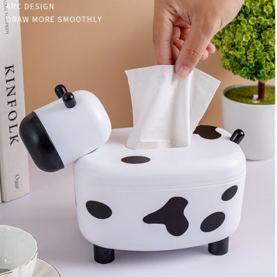 Hộp Đựng Giấy Ăn 2 in 1  Hình Bò Sữa