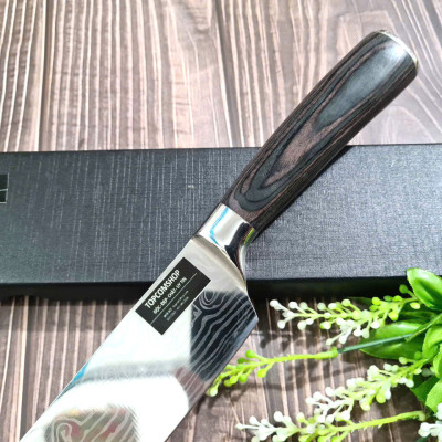 DAO - DAO BẾP NHẬT BẢN SANTOKU THÉP DAMASCUS MÃ A7 DT116 nt topcomshop vn