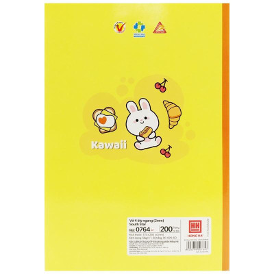 Lốc 5 Tập South Star Kawai - 4 Ô Ly Kẻ Ngang 200 Trang 58gsm - Hồng Hà 0764 (Mẫu Bìa Giao Ngẫu Nhiên) - Tặng Kèm 1 Cuốn Cùng Loại