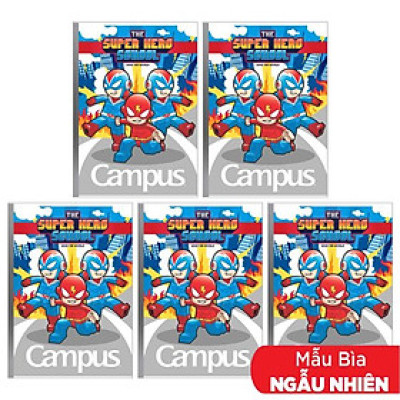 Combo 5 Tập Super Hero School - B5 4 Ô Ly 48 Trang ĐL 80g/m2 - Campus NB-BSHS48 (Mẫu Màu Giao Ngẫu Nhiên)