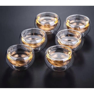 Bộ ấm trà thủy tinh tay vồng kèm khay 600ml