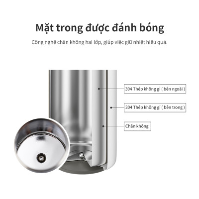 Bình giữ nhiệt LocknLock Feather Light Ring màu hồng LHC4244PIK 460ml - Hàng chính hãng, có khay lưới lọc trà - JoyMall