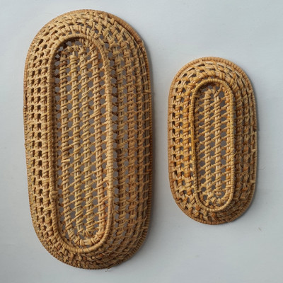 Khay mây tre đan đựng đồ tiện dụng|Hình bầu dục| Hàng thủ công thân thiện môi trường