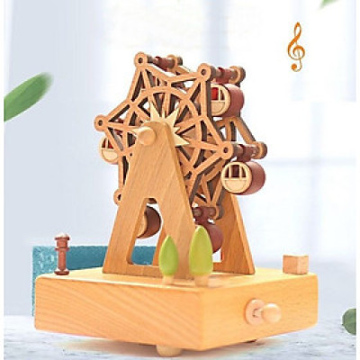 Hộp Nhạc Gỗ Vòng Xoay Ferris Music Box Trang Trí Quà Tặng_ Hàng chính hãng