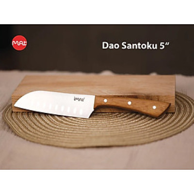 Dao Santoku nhỏ 5" iMat cán gỗ